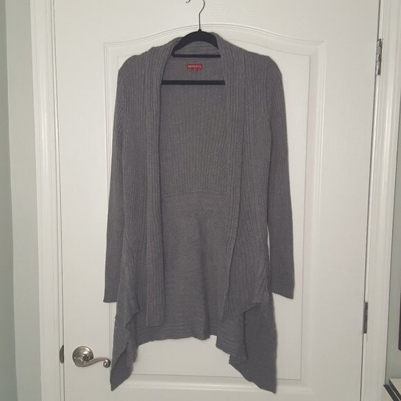 Merona Gray Knit Waterfall Sweater - Picture 1 of 5